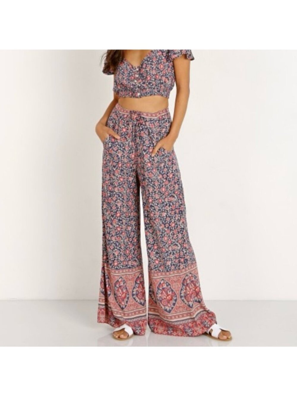 Spell EUC Jasmine Palazzo Pants In Navy-XS - Picture 2 of 10